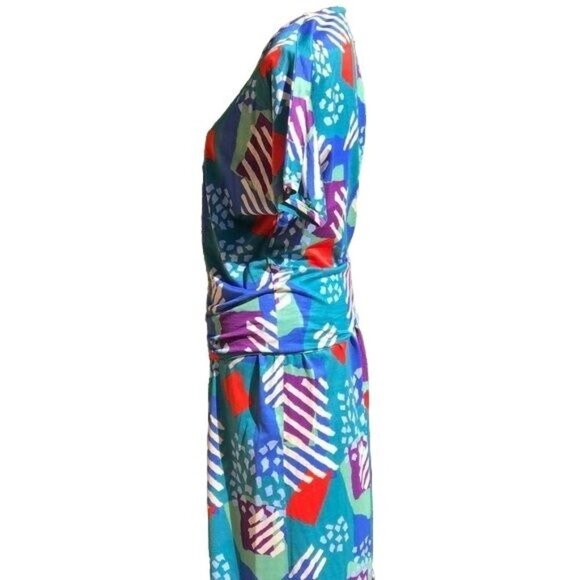 Vintage 1980s Missoni Matching Skirt & Top Blue Abstract Print Size Small - Picture 3 of 8